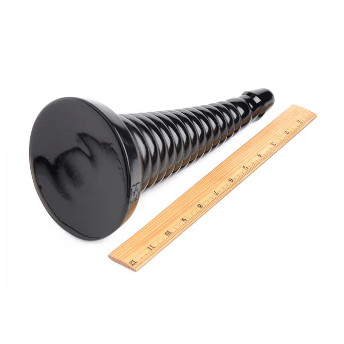 Giant Ribbed Anal Cone de Master Series – Cone Anal Nervure Progressif Noir 1.webp