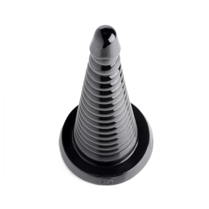 Giant Ribbed Anal Cone de Master Series – Cone Anal Nervure Progressif Noir 2.webp