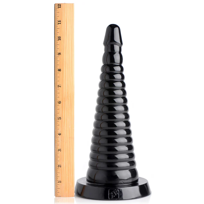 Giant Ribbed Anal Cone de Master Series – Cone Anal Nervure Progressif Noir 3.webp