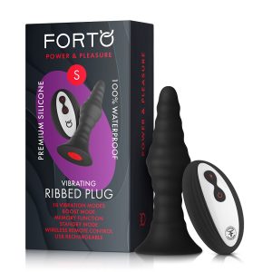 Vibrating Ribbed Plug Small – Plug Anal Texturé à Distance – Forto