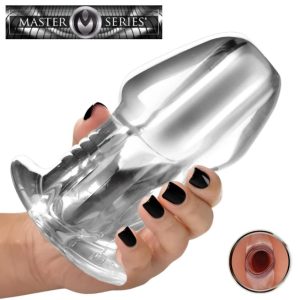 Dicked Clear Hollow Anal Plug X-Large – Master Series