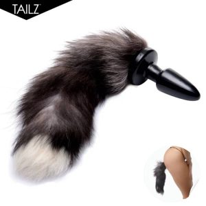 Grey Fox Tail – Plug anal avec queue de renard grise – Tailz