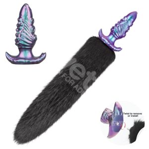 MystiTail Tentacule – Plug anal silicone texturé avec queue amovible