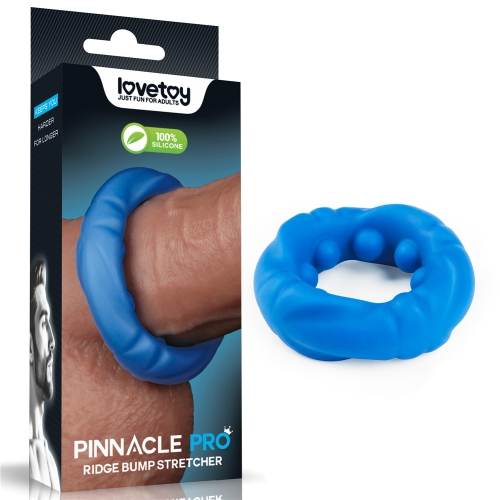 Anneau de Maintien Texturé en Silicone Bleu – Ridge Bump Stretcher – Pinnacle Pro
