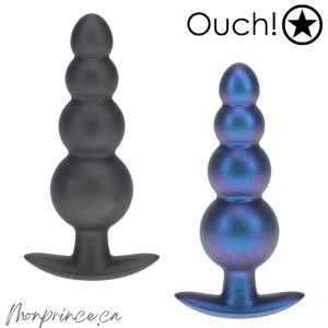 Plug Anale Perlée en Silicone Lisse - Ouch!