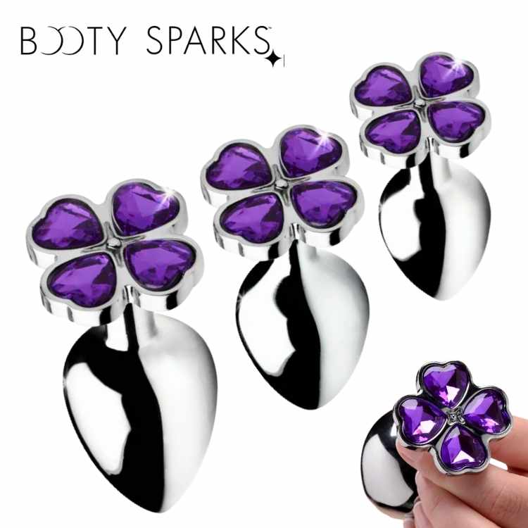 Violet Flower Gem Anal Plug Set - Booty Sparks