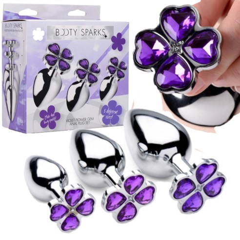 Violet Flower Gem Anal Plug Set - Booty Sparks – Image 5