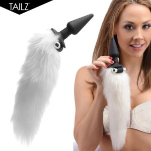 White Fox Tail Vibrating – Plug anal vibrant avec queue blanche – Tailz