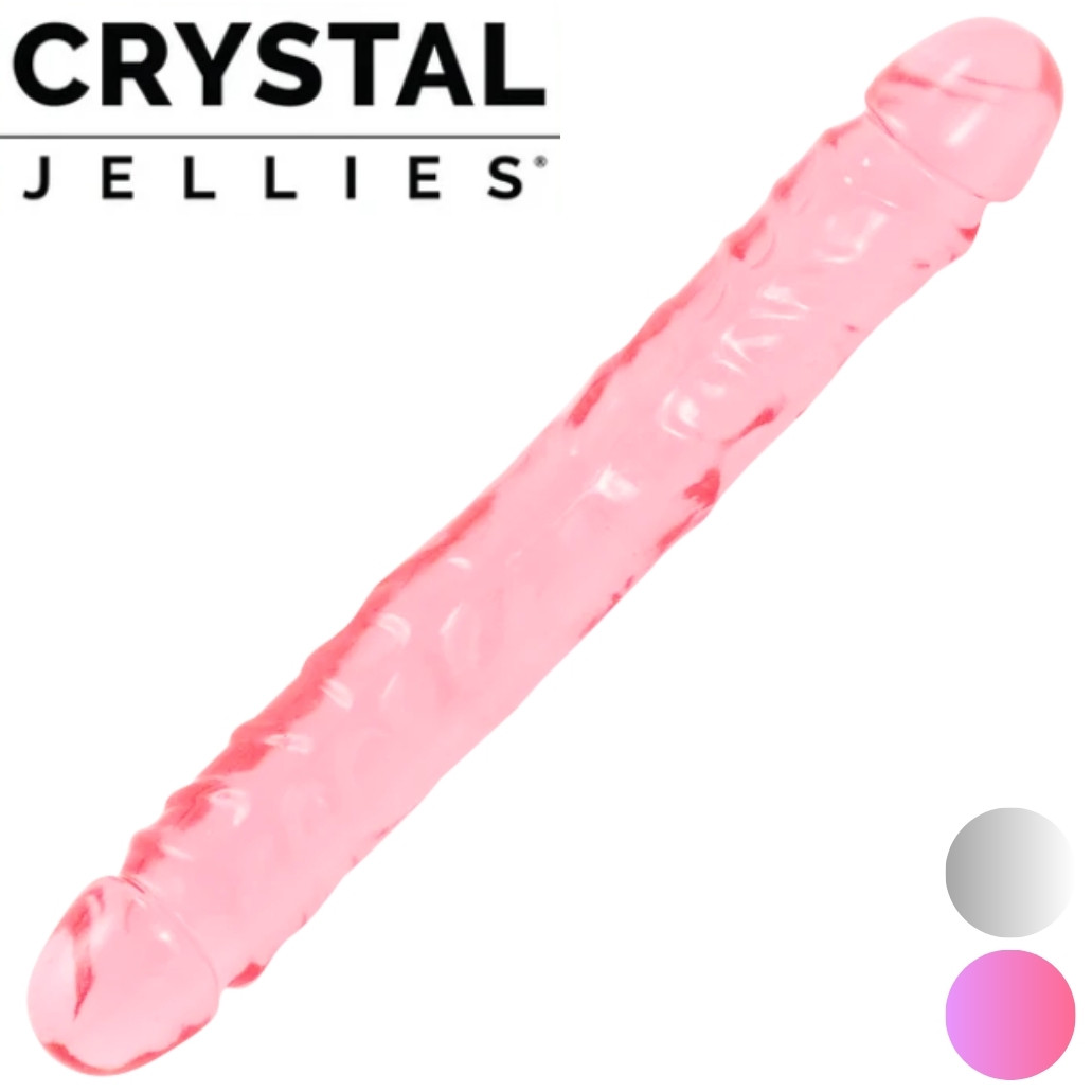 Jr. Double Dong 12-Inch – Crystal Jellies Double-Ended Dildo by Doc Johnson