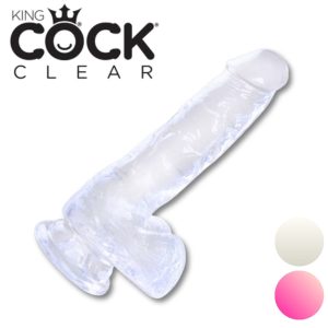King Cock Clear Cock with Balls 6 – Clear Dildo with Balls and Suction Cup