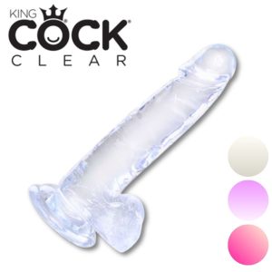 King Cock Clear Cock with Balls 7 – Clear Dildo with Balls and Suction Cup