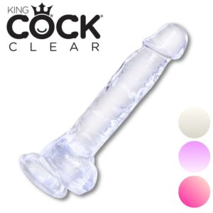King Cock Clear Cock with Balls 8 – Clear Dildo with Balls and Suction Cup
