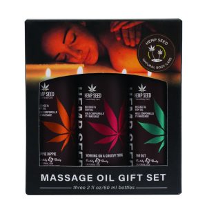 Hemp Seed Summer Massage Oil Gift Set by Earthly Body – 3 x 60 ml