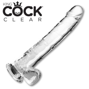 King Cock Clear 11-Inch Dildo with Balls – Large Clear Suction Cup Dildo