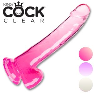 King Cock Clear 9-Inch Dildo with Balls – Clear Suction Cup Dildo