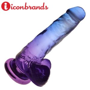 Shades Blue and Purple Gradient Dildo 7-Inch – Icon Brands Suction Cup Jelly Dildo