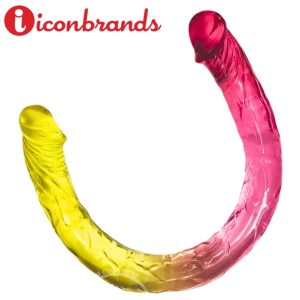 Shades Pink and Yellow Gradient Double Dildo 18-Inch – Icon Brands