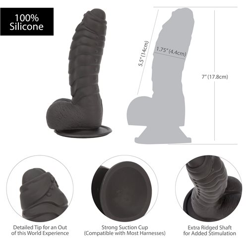Addiction Tom 7-Inch Ribbed Silicone Dildo with Suction Cup – Pink or Black - Image 8