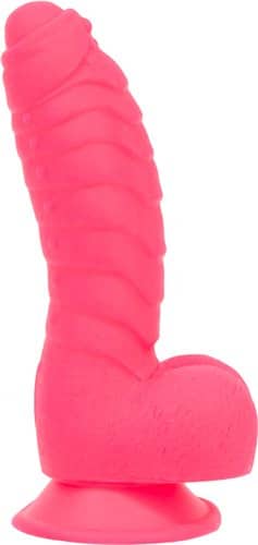 Addiction Tom 7-Inch Ribbed Silicone Dildo with Suction Cup – Pink or Black - Image 3