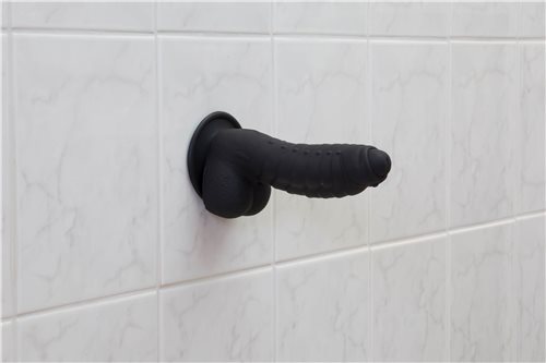 Addiction Tom 7-Inch Ribbed Silicone Dildo with Suction Cup – Pink or Black - Image 7