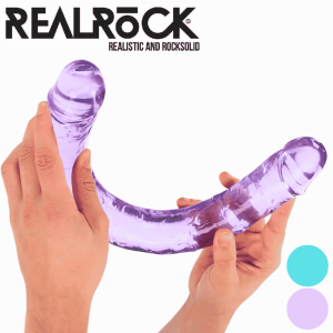 RealRock Crystal Clear 18-Inch Double Dildo – Translucent Realistic Double-Ended Dildo